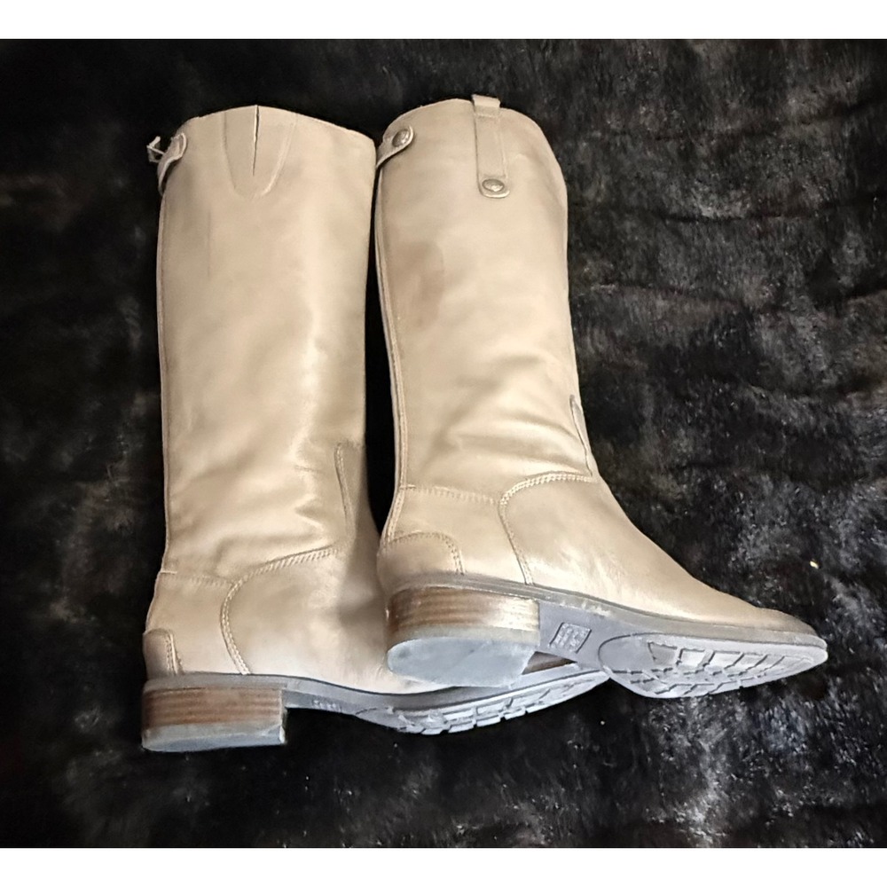 Sam Edelman | Penny Greige Leather Equestrian Tall Riding Boots 6.5